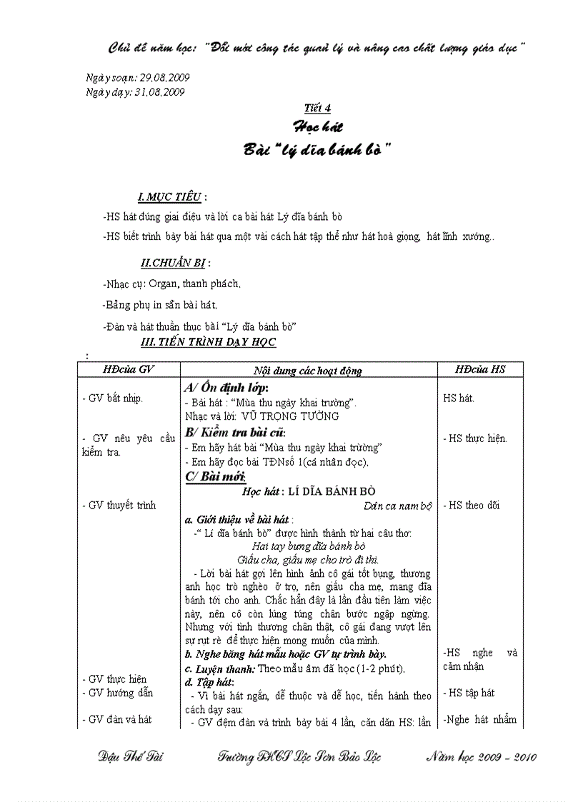 image for page Giáo án âm nhạc lớp 8 1