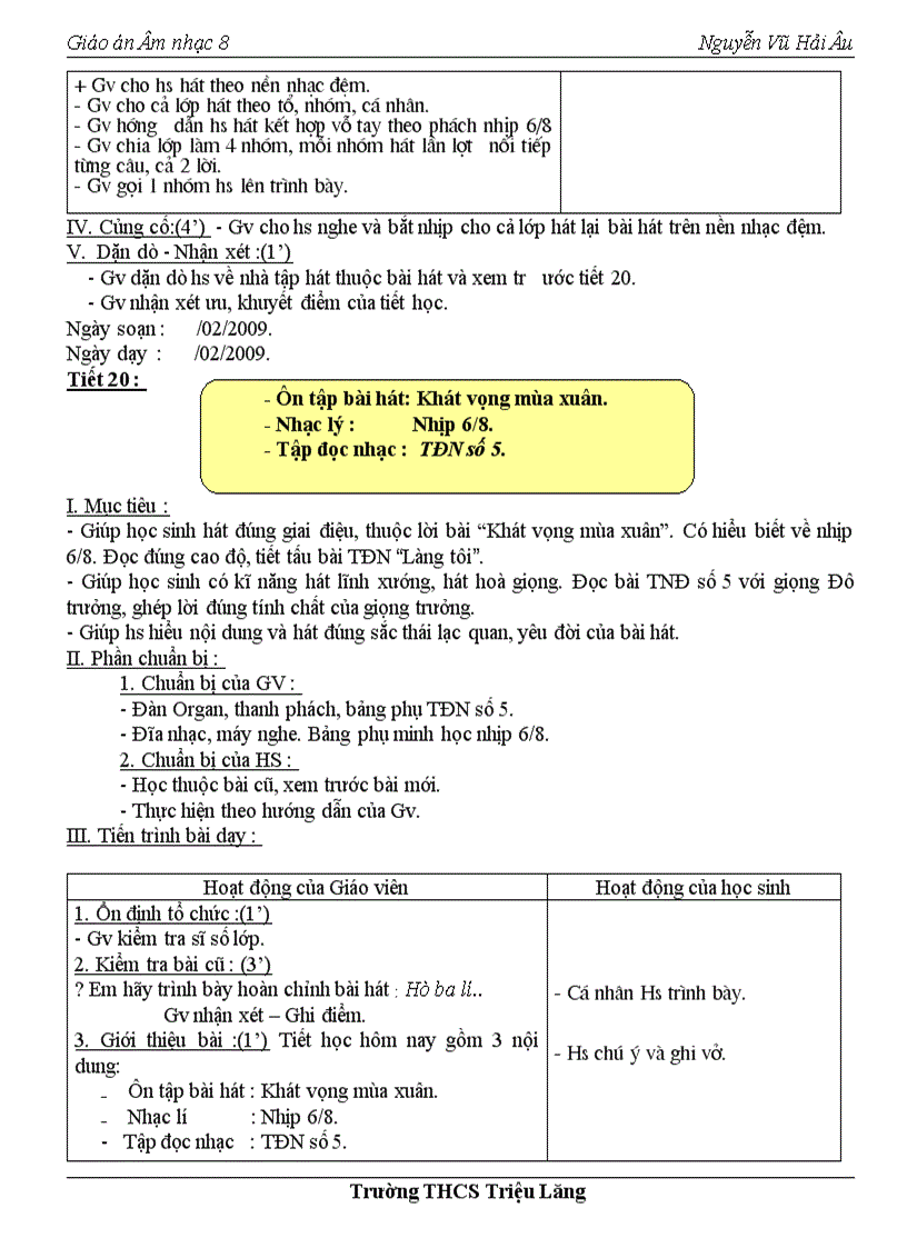 image for page Nhạc lớp 8 cả năm