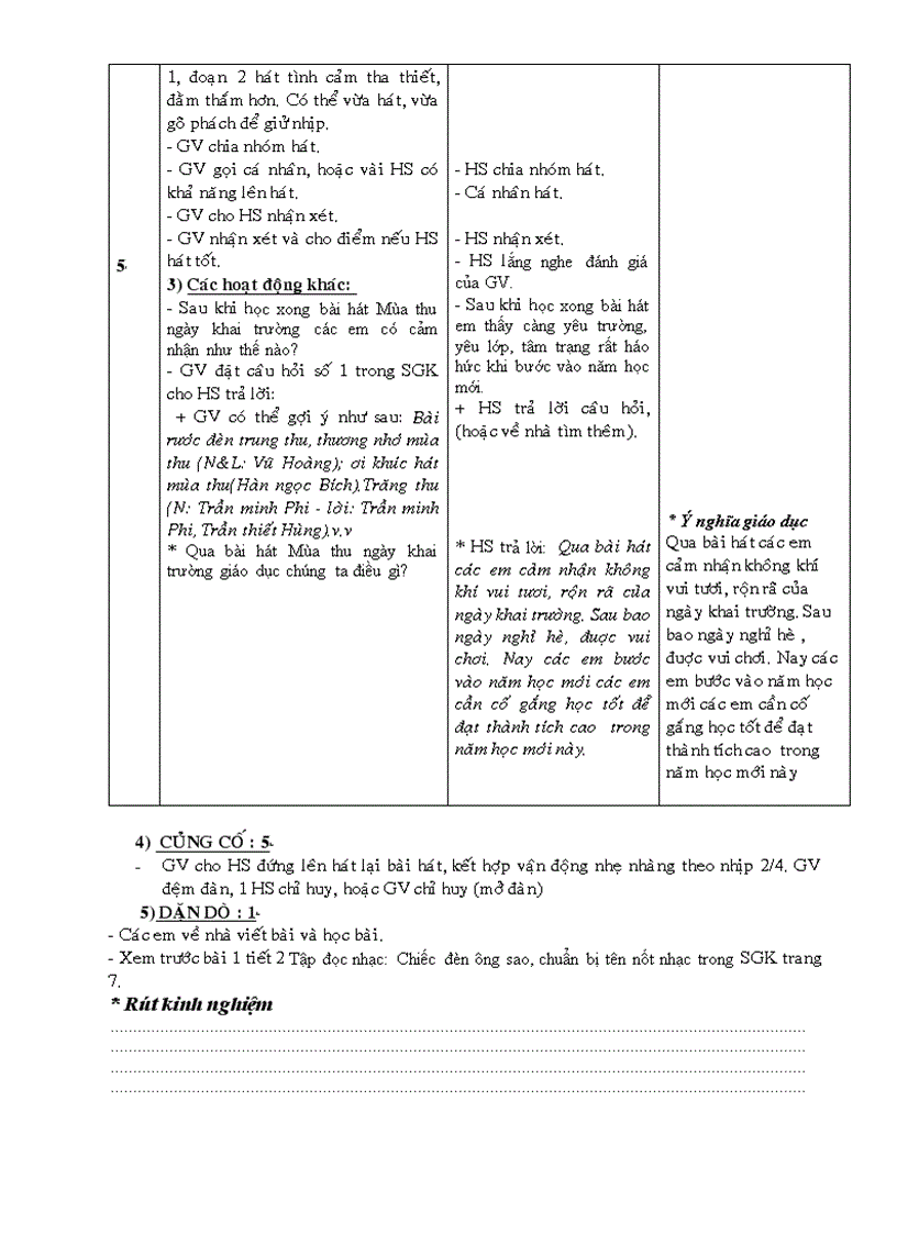 Nhạc lớp 8 tiết 1