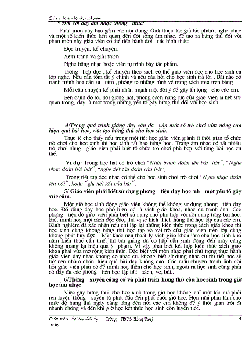 image for page SKKN Gây hứng thú cho học sinh trong môn Âm nhạc lớp 8