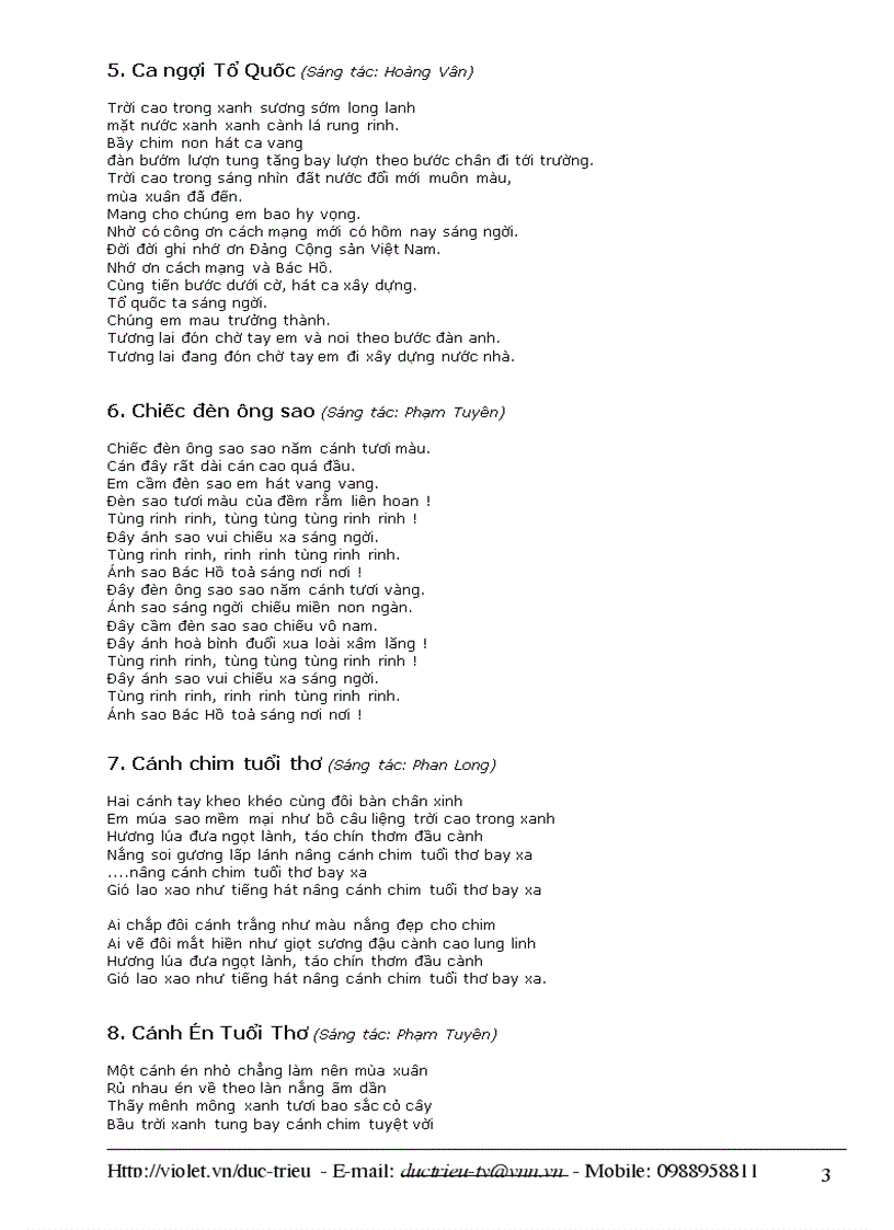 image for page 50 bài hát thiếu nhi hay nhất thế kỉ XIX