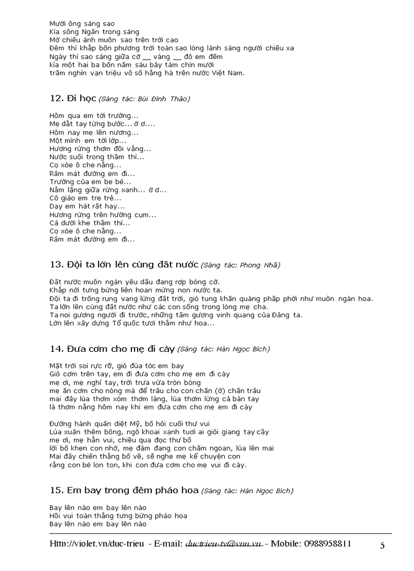 image for page 50 bài hát thiếu nhi hay nhất thế kỉ XIX