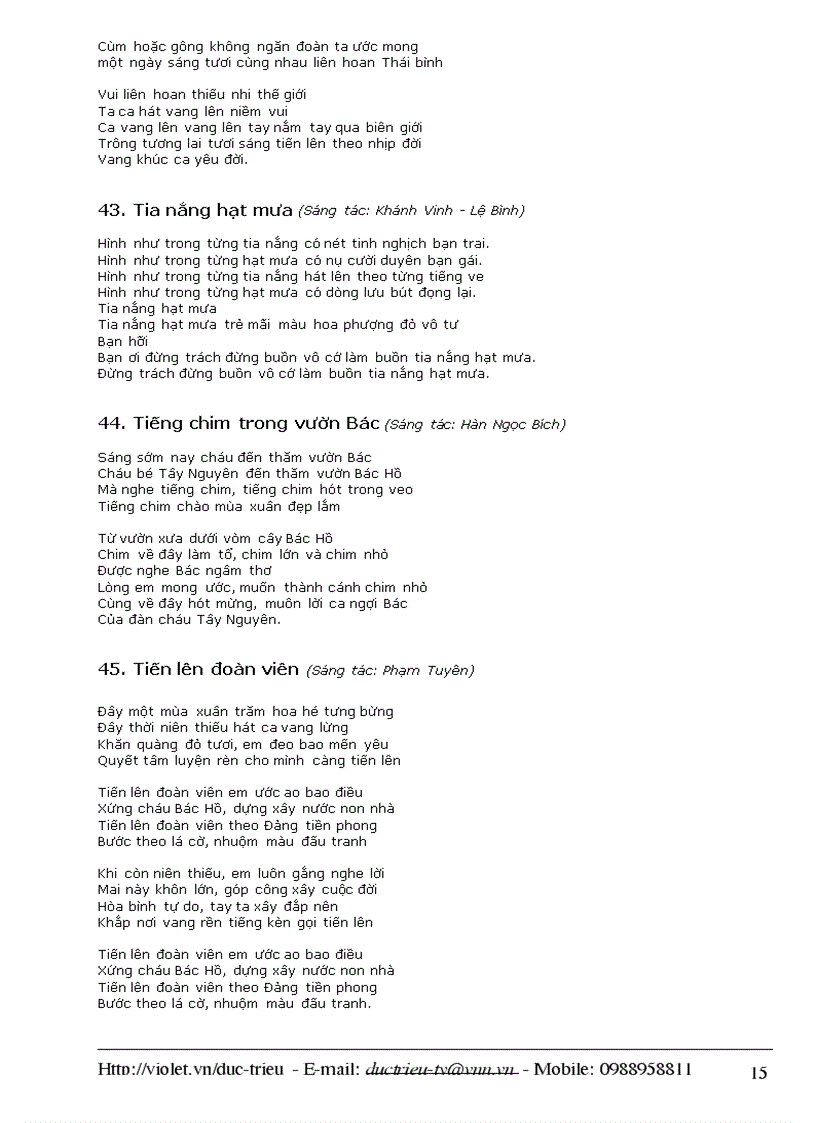 image for page 50 bài hát thiếu nhi hay nhất thế kỉ XIX