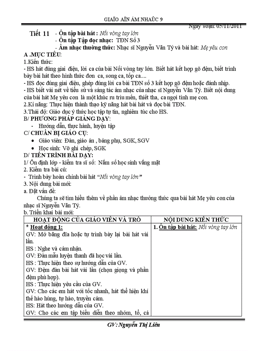 image for page Am nhac 9 theo chuan theo PPCT 2011 2012 tiet 1 19
