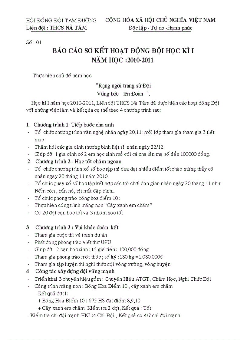 image for page Bao coa so ket cong tac doi hoc ky I Dung 2010 2011