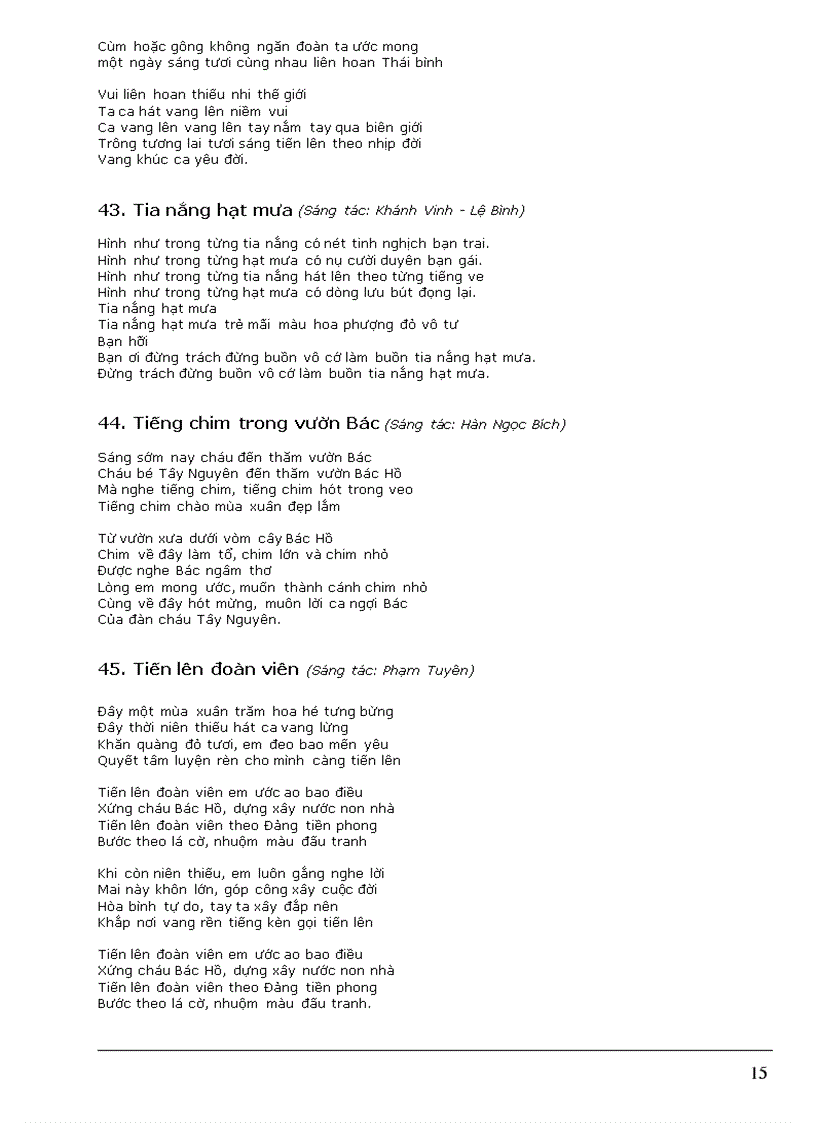 image for page Cac bai hat hay