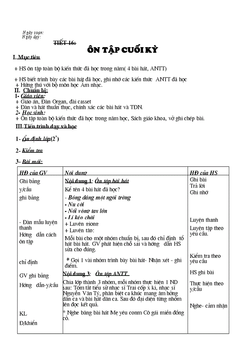 image for page GA âm nhạc 9 Mới nhất soạn theo tập huấn