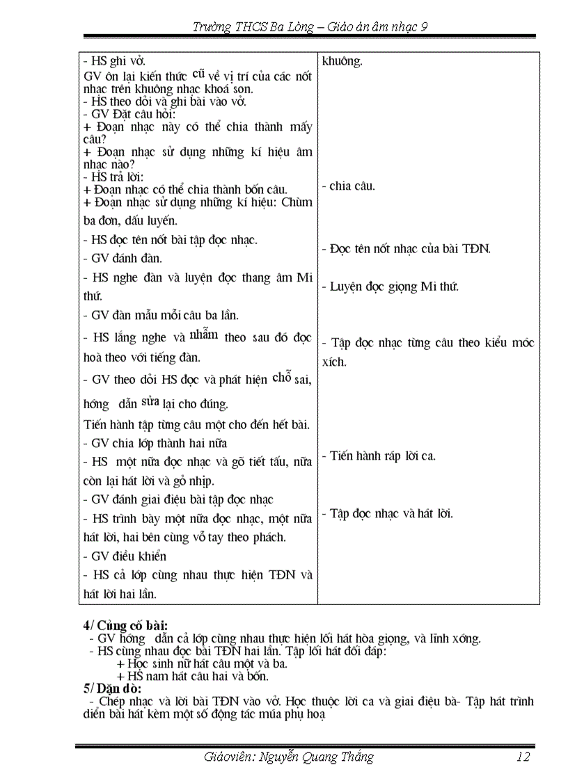 image for page Giao án am nhac 9 1