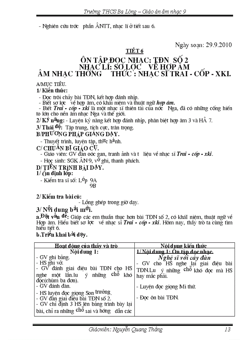 image for page Giao án am nhac 9 1