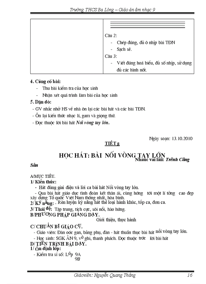 image for page Giao án am nhac 9 1