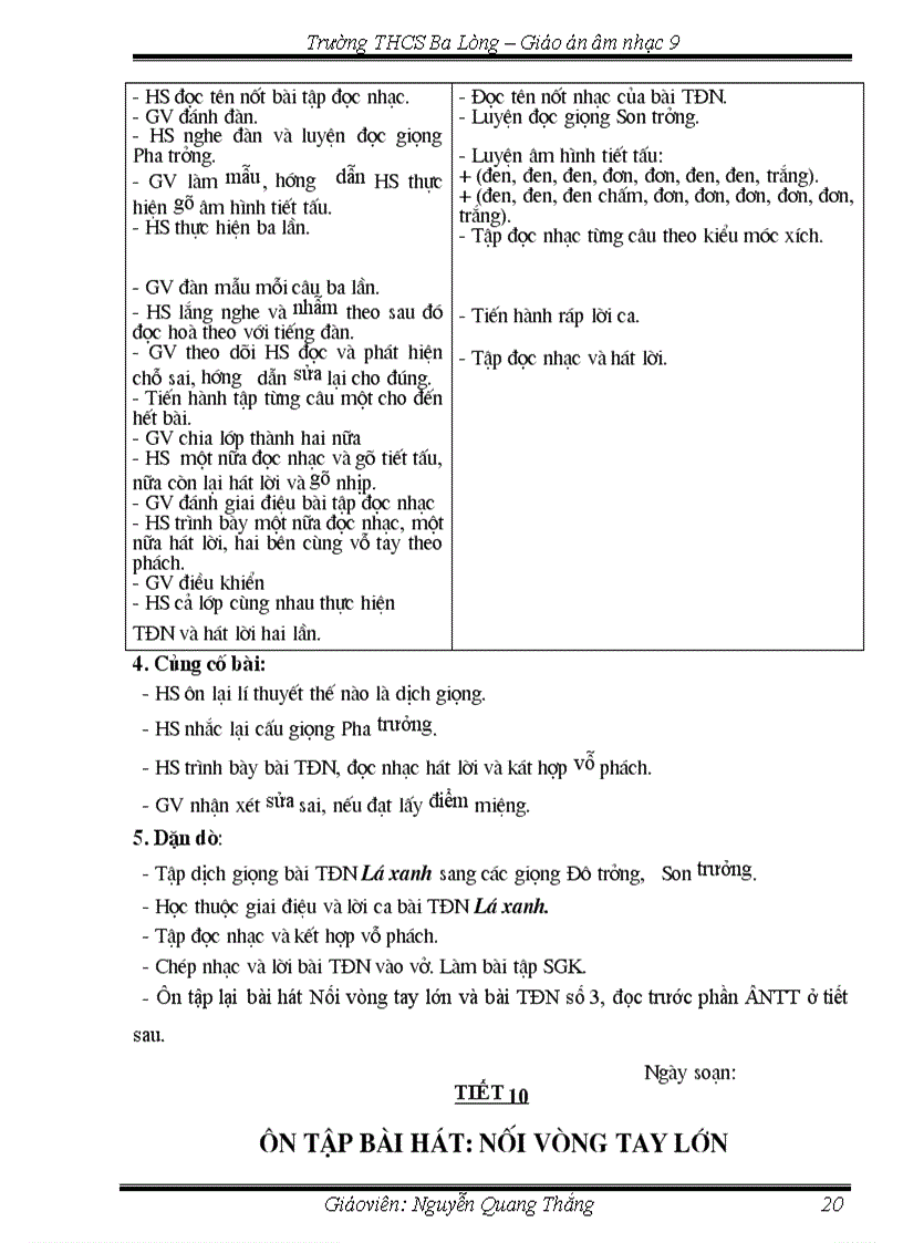 image for page Giao án am nhac 9 1