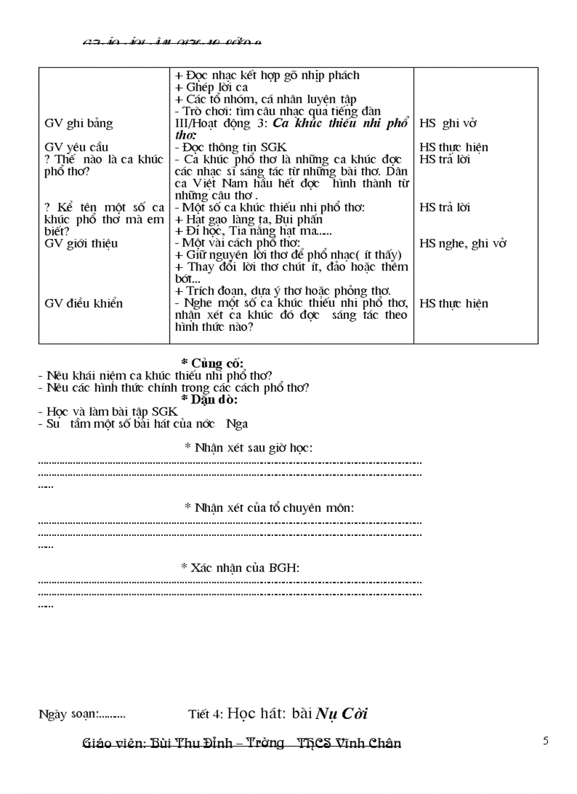 image for page Giao an Âm nhạc 9 2009 2010