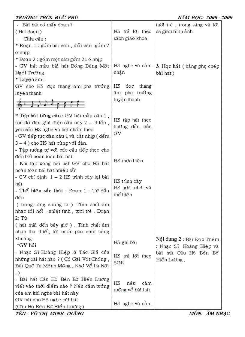 image for page Giáo án âm nhạc 9 2009