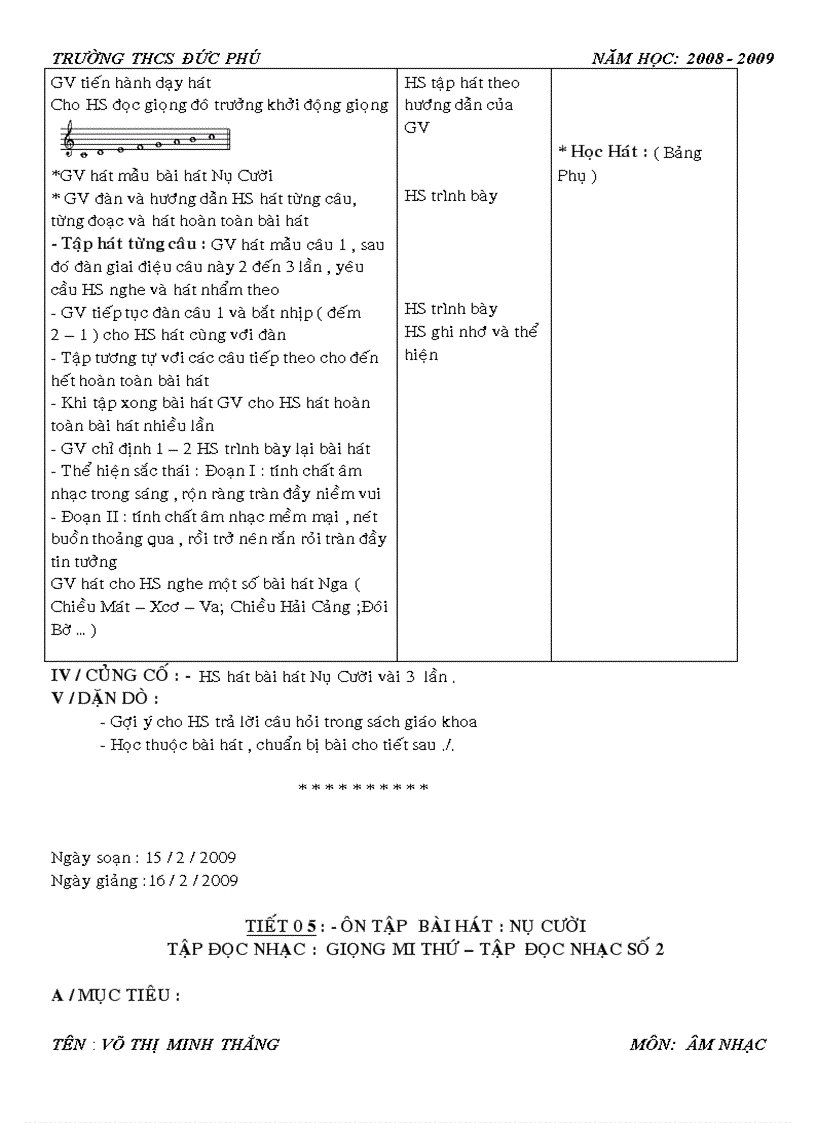 image for page Giáo án âm nhạc 9 2009