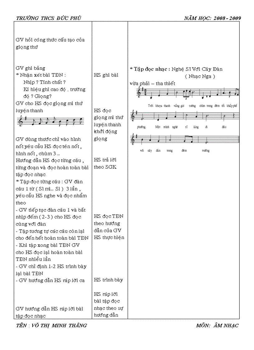 image for page Giáo án âm nhạc 9 2009
