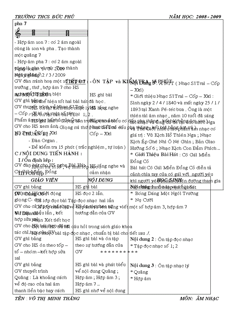 image for page Giáo án âm nhạc 9 2009