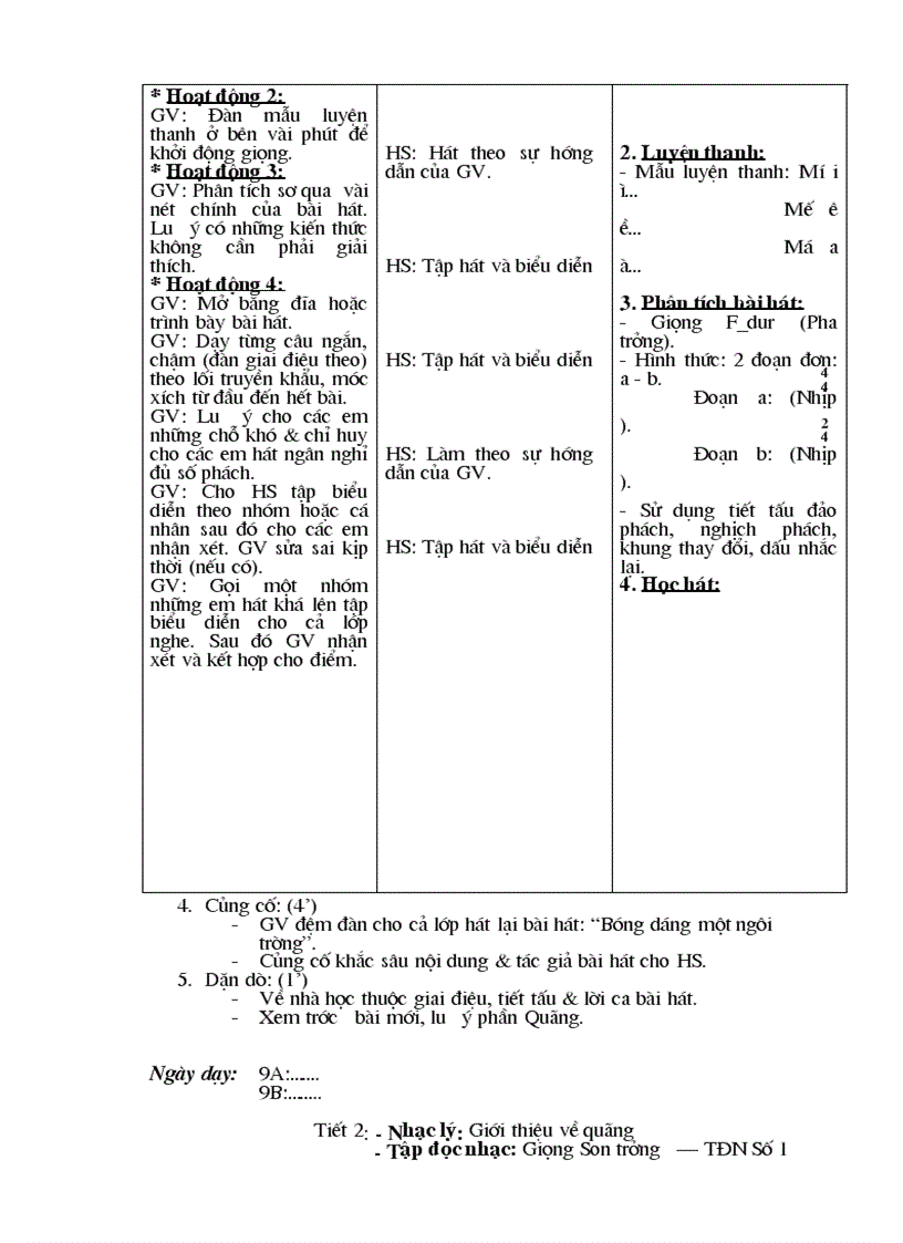 image for page Giáo án âm nhạc 9 cả năm 3 cột chuẩn 2010 2011