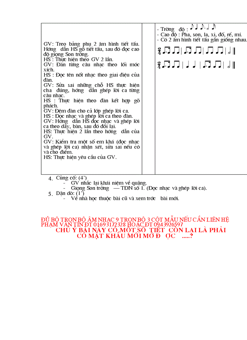 image for page Giáo án Âm nhạc 9 cả năm chuẩn KTKN