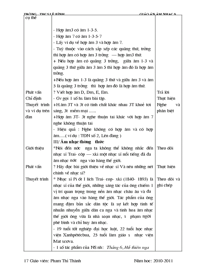 image for page Giáo án âm nhạc 9 hay