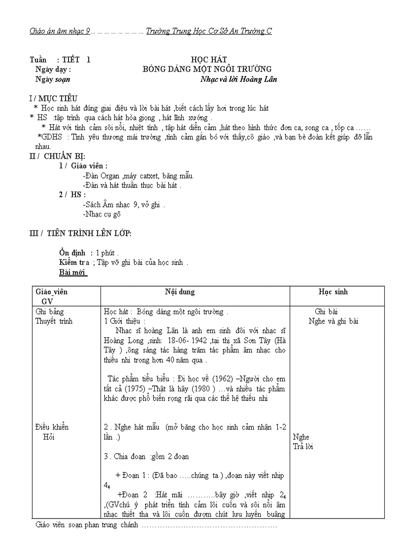 image for page Giáo án âm nhạc 9 tiết 1 tiết 4 theochuẩn