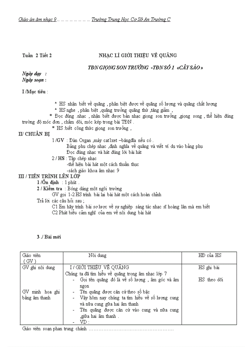 image for page Giáo án âm nhạc 9 tiết 1 tiết 4 theochuẩn