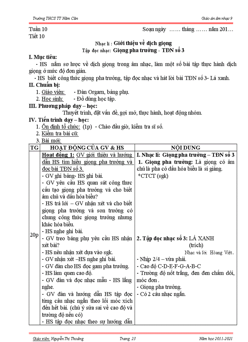 image for page Giáo án âm nhạc 9 trọn bộ CT giảm tải