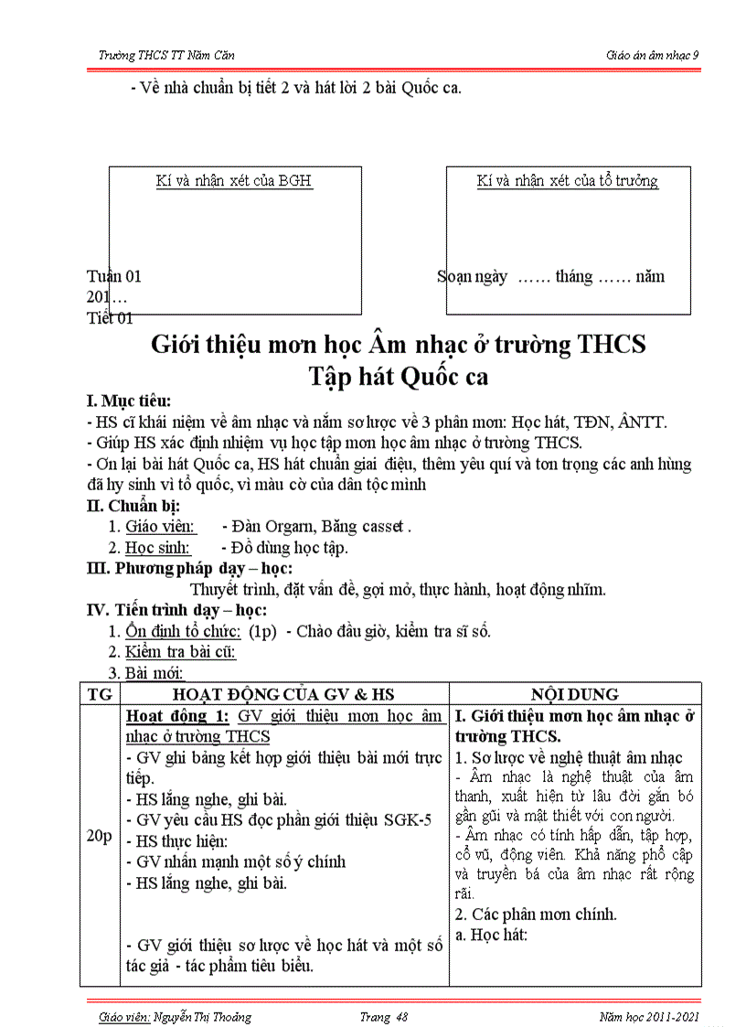image for page Giáo án âm nhạc 9 trọn bộ CT giảm tải