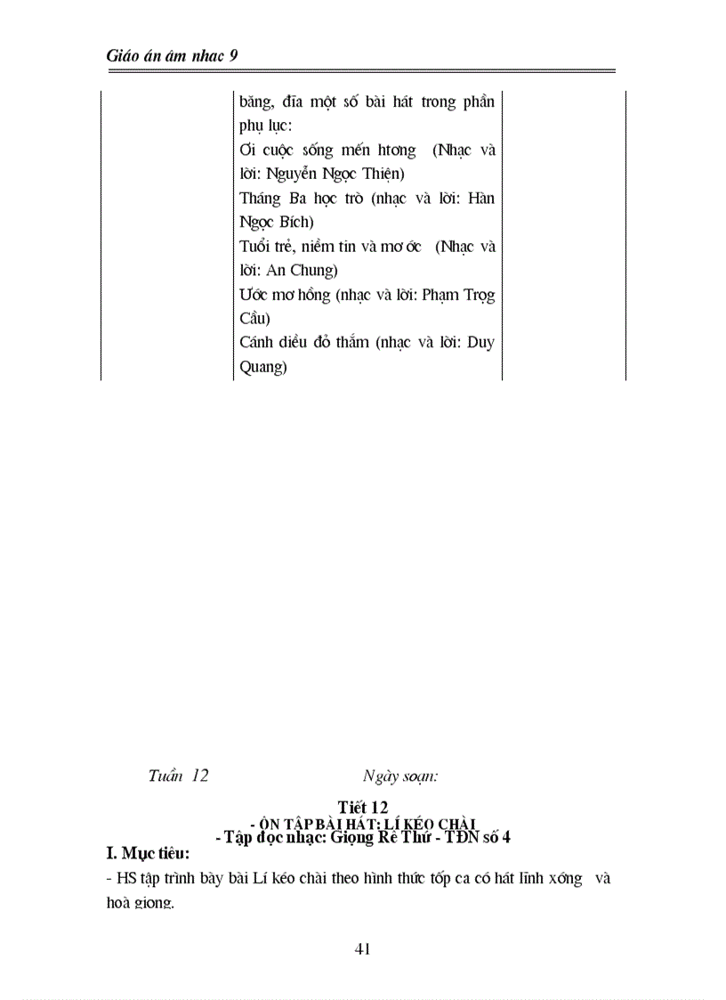 image for page Giáo án Âm nhạc