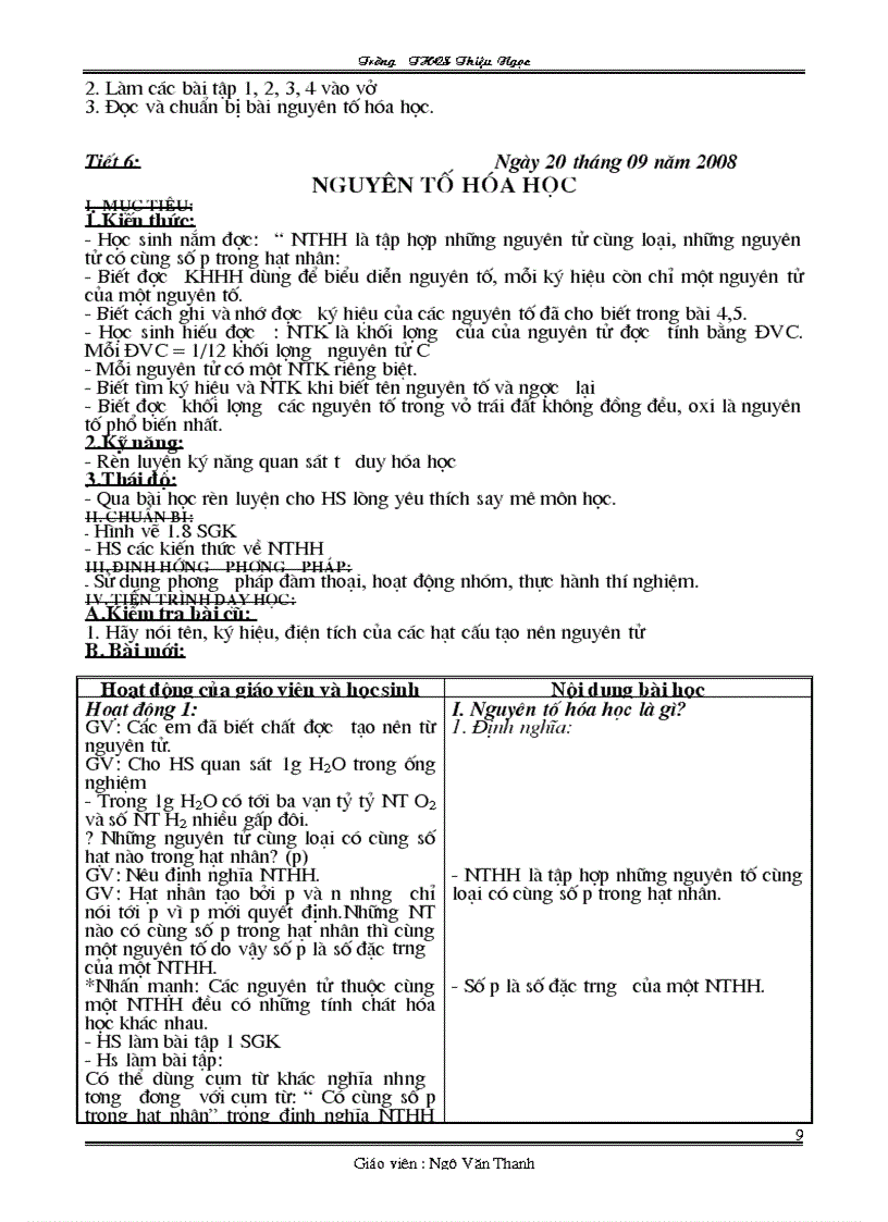 image for page Giáo án hóa 8