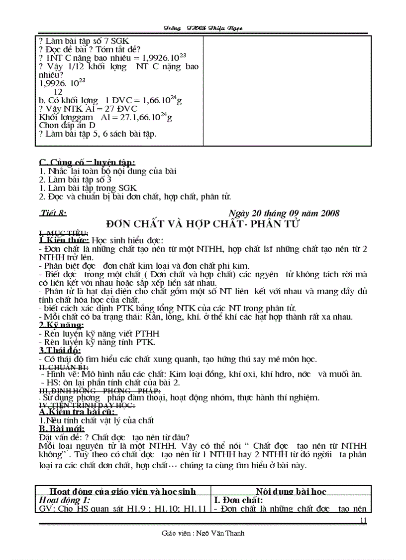 image for page Giáo án hóa 8