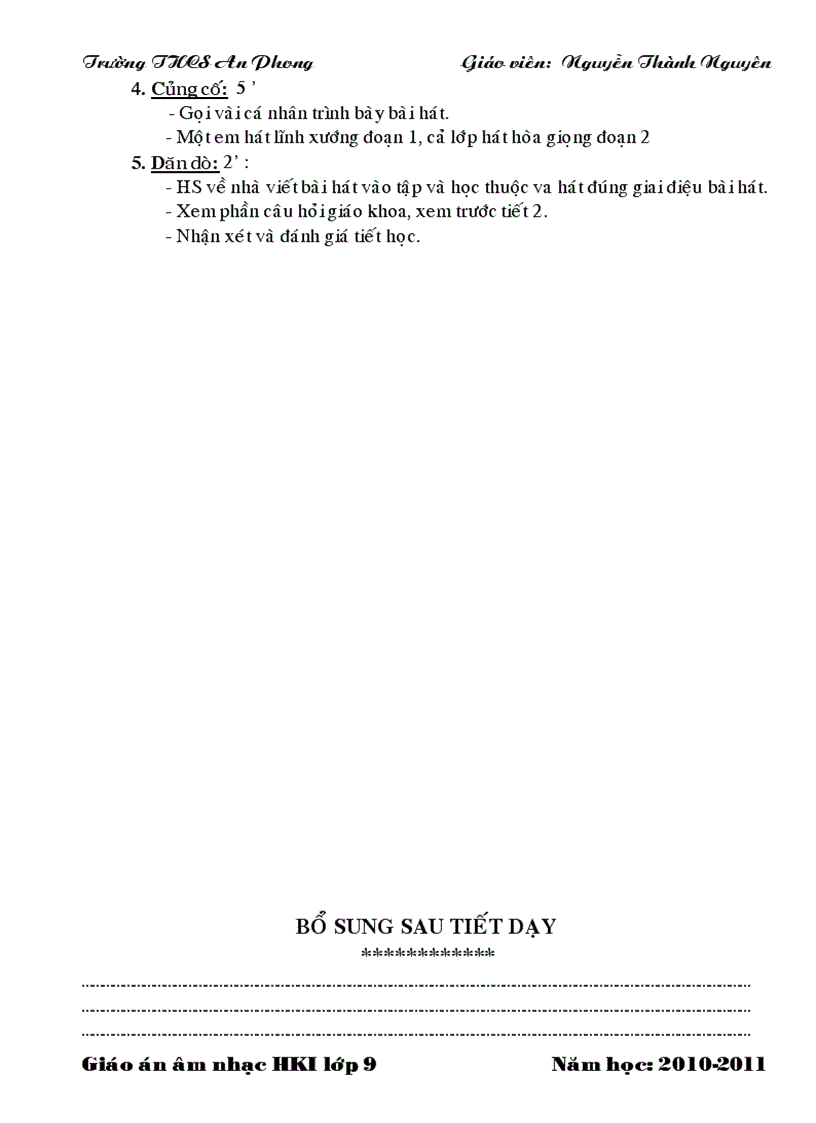 image for page Giáo án nhạc 4 cột lớp 9 HKI