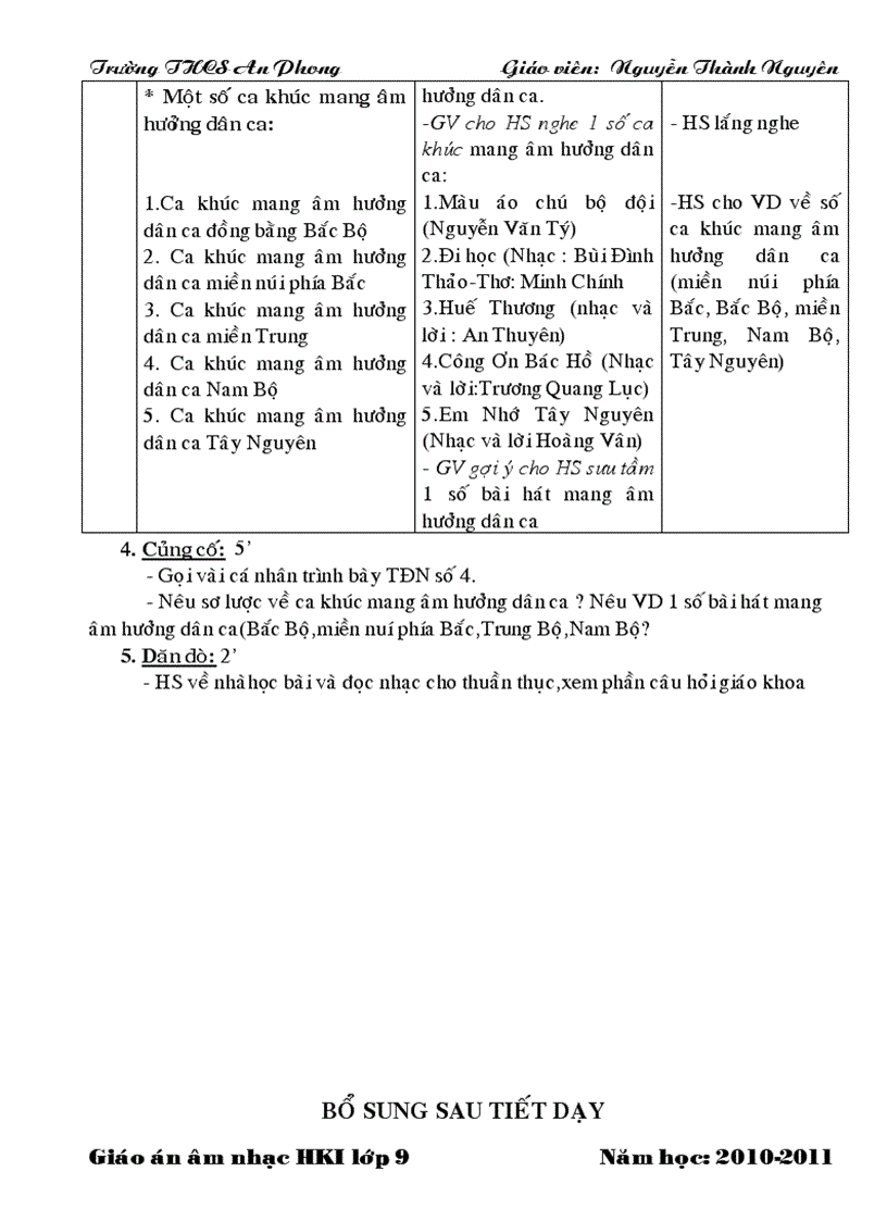 image for page Giáo án nhạc 4 cột lớp 9 HKI