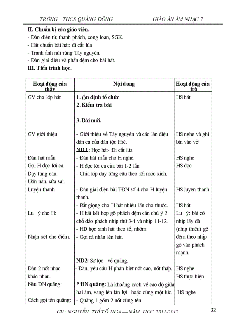 image for page Giáo án nhạc7