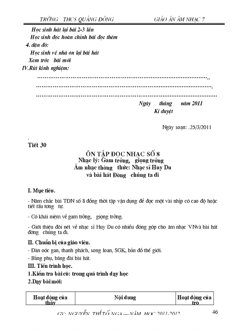 image for page Giáo án nhạc7