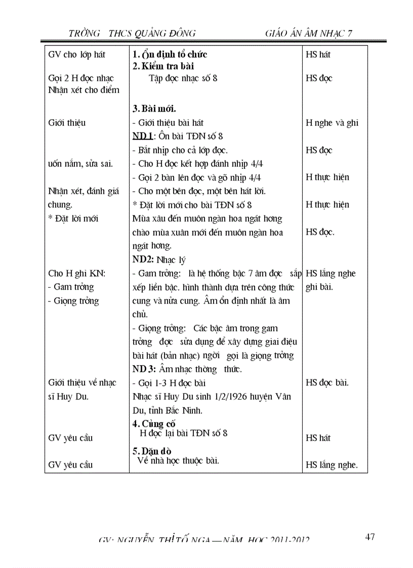 image for page Giáo án nhạc7