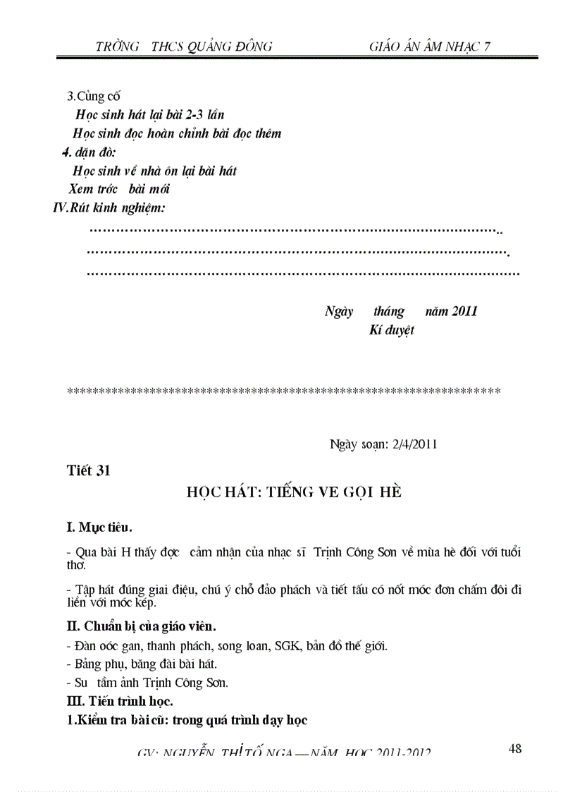 image for page Giáo án nhạc7