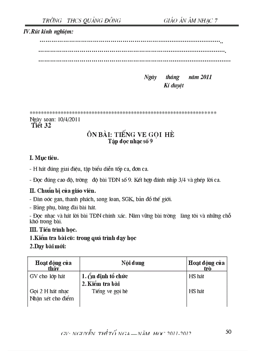 image for page Giáo án nhạc7