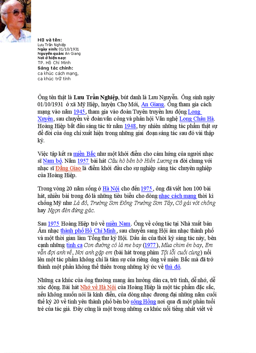 image for page Giới thiệu nhạc sĩ Hoàng Hiệp