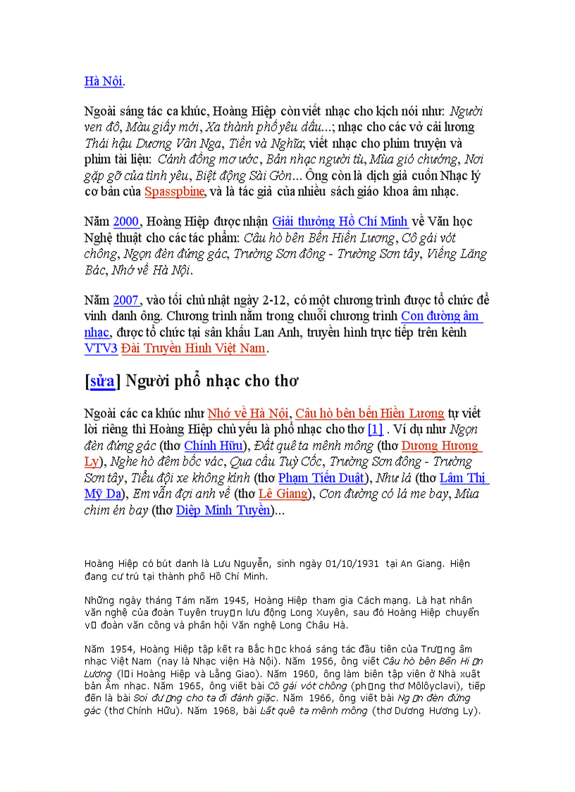 image for page Giới thiệu nhạc sĩ Hoàng Hiệp