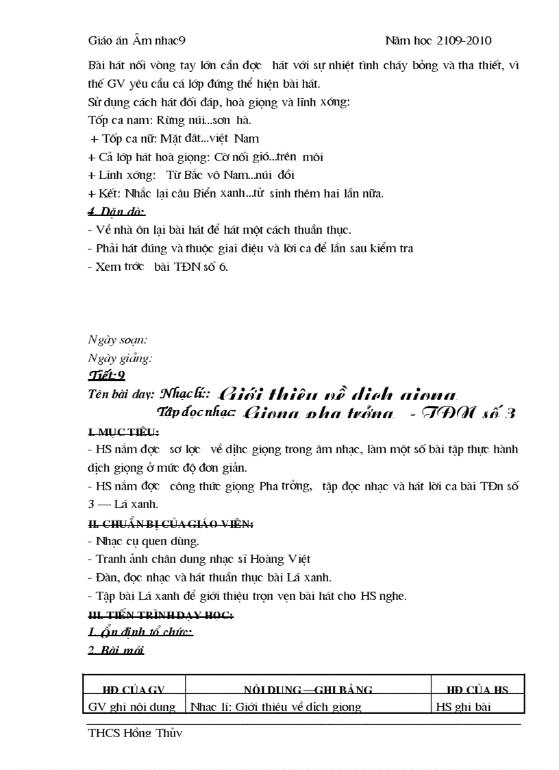 image for page Nhạc 9 2009 2010