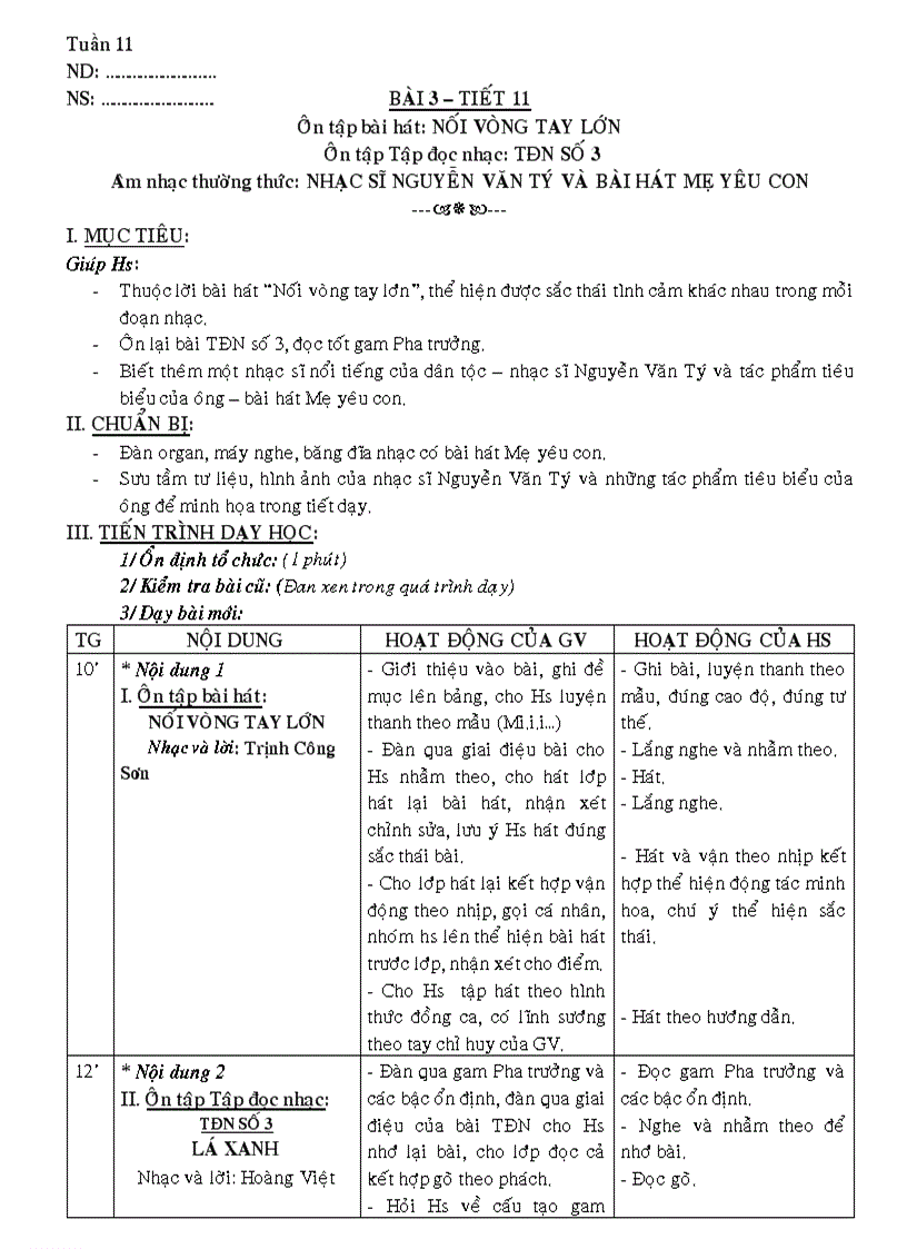 image for page Nhac lớp 9 tiết 11