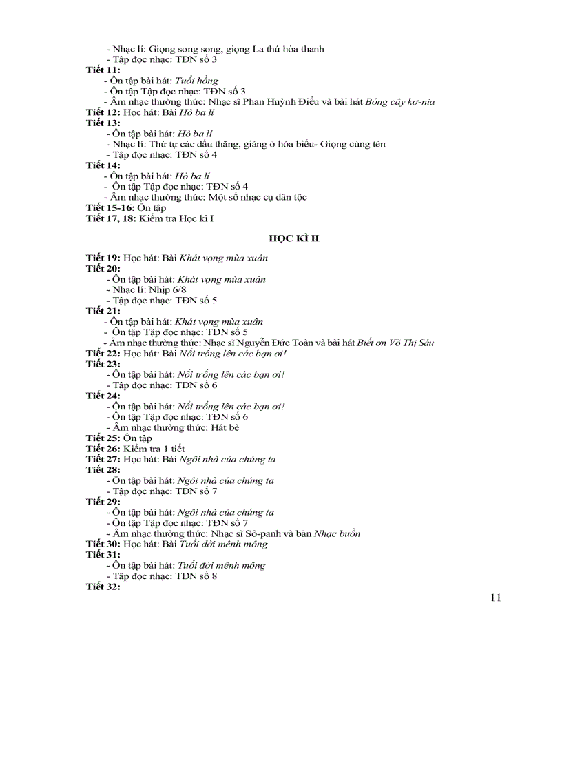 image for page PPCT môn Âm nhạc