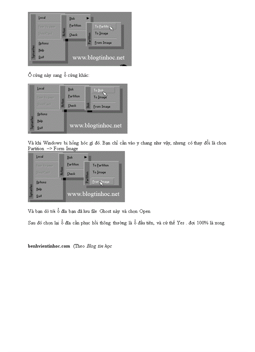 image for page Tạo file GHOST bằng Norton Ghost 8 3
