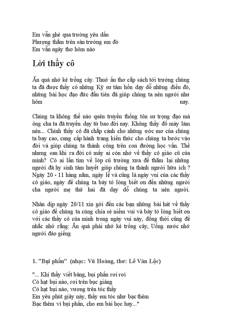 image for page Bai hat ve thay co