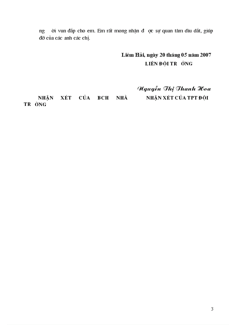 image for page Báo cáo thành tích của liên đội trưởng