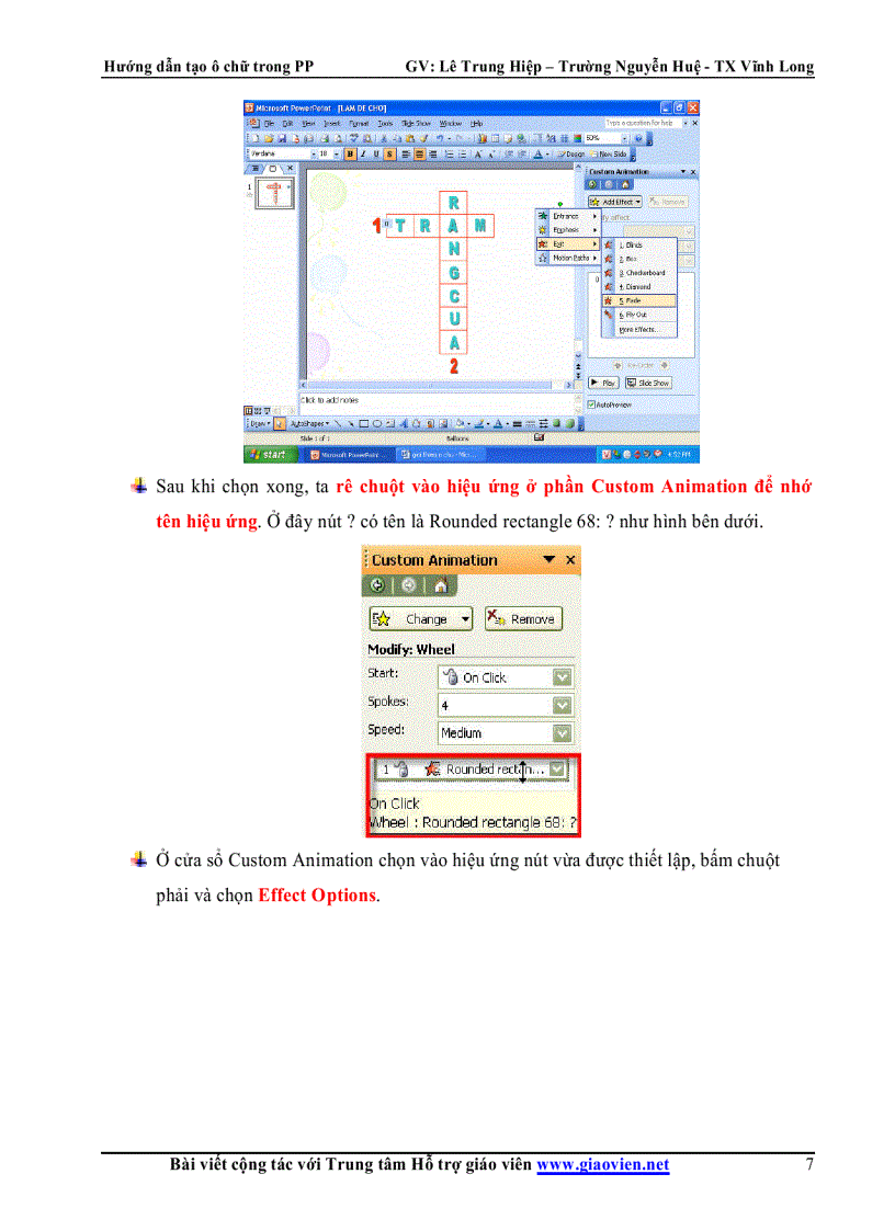 Cách làm trò chơi ô chữ trên powerpoint 1