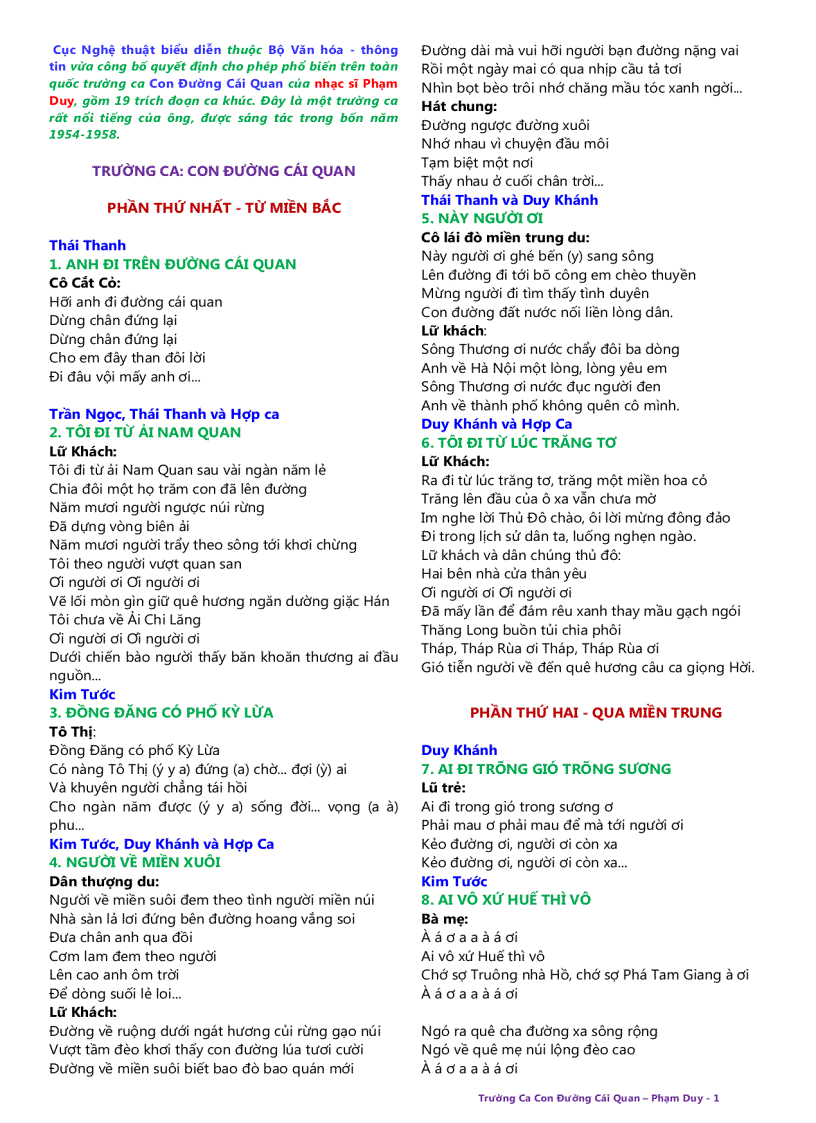 image for page Con Đường Cái Quan Trường Ca Phạm Duy