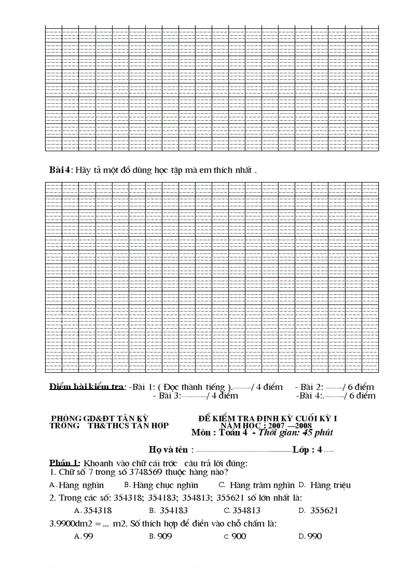 image for page Đề thi cuối kỳ I lớp 4 5