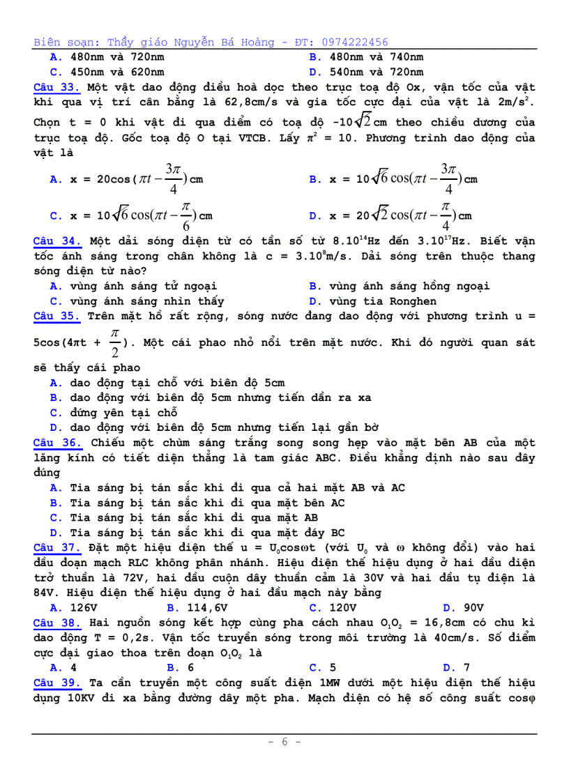 image for page Đề thi thu vat lí