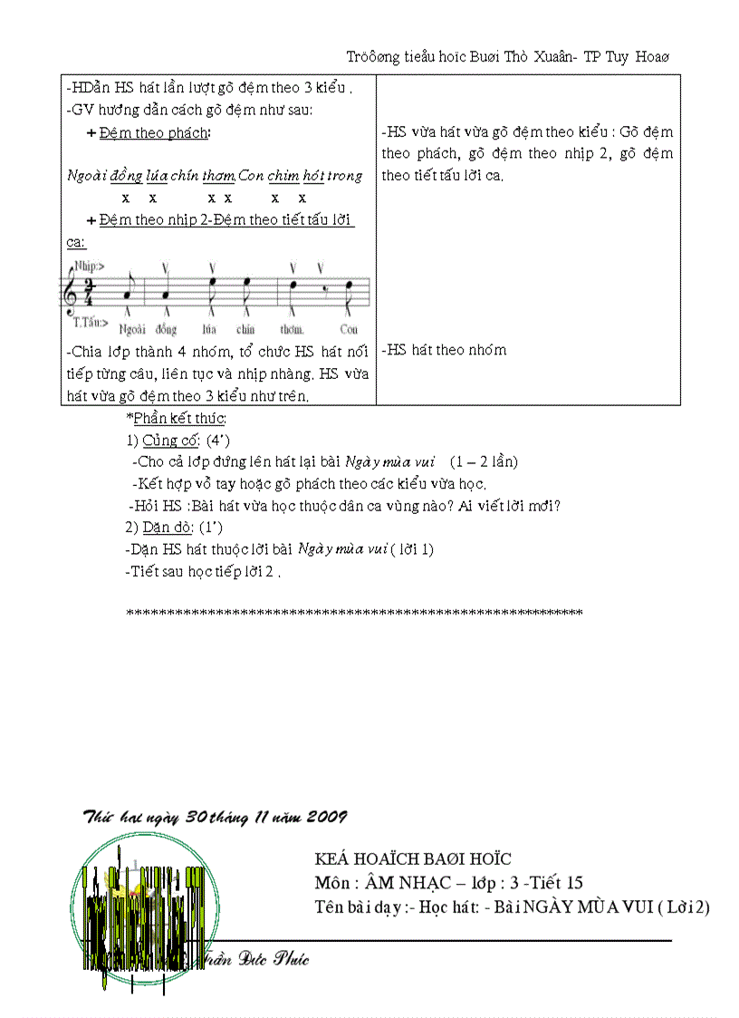 image for page Giáo án âm nhạc 3